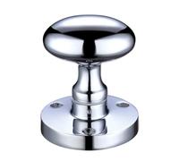 Ironmongery Solutions® Zoo Oval Mortice Knob with 60.5mm Rose Diameter for Internal Doors Durable Door Furniture Professional Finish Fixing Included (Polished Chrome)