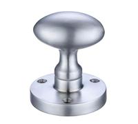 Ironmongery Solutions® Zoo Oval Mortice Knob with 60.5mm Rose Diameter for Internal Doors Durable Door Furniture Professional Finish Fixing Included (Satin Chrome)