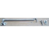 Ironmongery World 10" Or 12" High Quality Solid Satin Chrome Cabin Hooks and Eye Door Latch - 10" / 250mm