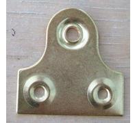 Ironmongery World 10 x 38/32mm Picture Mirror Fixing Hooks Plates Frame Hanging Hanger Brass - 32mm - Round Head