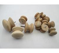 IRONMONGERY WORLD®10 x Natural Plain Wood UNVARNISHED Wooden Round Beech Cupboard Cabinet Chest Drawer Kitchen Door KNOB Handles (45MM Beech KNOB)