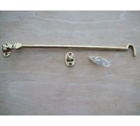Ironmongery World 12" / 300mm Solid Brass Non Rattle Cabin Hook Door Gate Hook & Eye Silent Type