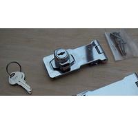 Ironmongery World 2 Sizes Chrome Self Locking Hasp Lock for Vans Shed Gates Etc - 3" Inch