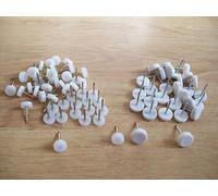 Ironmongery World 2 Sizes White Nylon Nail Furniture Table Chair Pads Feet Le...