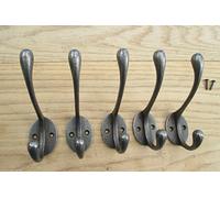 IRONMONGERY WORLD® 2 X CAST Iron Victorian HAT and Coat Hook Natural Old Finish School House Hook