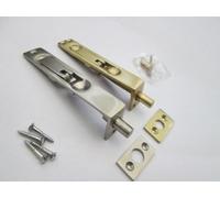 IRONMONGERY WORLD® 4"INCH/100MM Solid Brass Finish Lever Action Flush Slide Door Lock Bolt in Three FINISHES (Polished Brass)