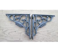 IRONMONGERY WORLD® 5" Pair GNER Railway Antique Vintage Style CAST Iron Shelf Bracket Wall Mounted