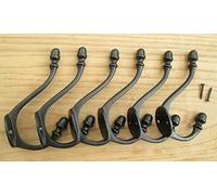 IRONMONGERY WORLD® 6 x CAST Iron Victorian Coat Hooks HAT & Coat Hallway Hanging PEG Hook
