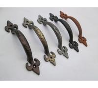 IRONMONGERY WORLD®7"/180mm Fleur DE LYS Ornate Decorative Kitchen Cabinet Door Cupboard Drawer Country Pull Handle (Black)
