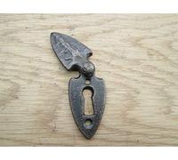 IRONMONGERY WORLD®Antique CAST Iron Keyhole Key Hole Plate Covers Door Lock ESCUTCHEONS (Shield Covered)