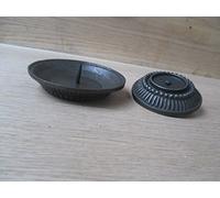IRONMONGERY WORLD® Antique Iron CAST Iron Old Country Vintage Victorian Candle Holder Plate Mantle Ornament (Large ONLY)