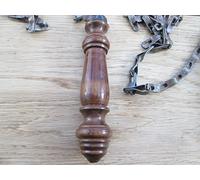 IRONMONGERY WORLD® Antique Iron Old Vintage HIGH Level Toilet Chain Cistern Lever Pull Handle Victorian Style (with Mahogany Wood Handle)