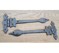 IRONMONGERY WORLD® Antique Wrought Iron Leaf Ornate Fancy Door GATE T-Hinge TEE Hinges