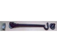 Ironmongery World Black Antique Cast Iron Cabin Hooks in 3 Sizes - 8" 200mm