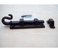 IRONMONGERY WORLD® Black Antique CAST Iron Curly Tail Fancy Tower Door GATE Bolt