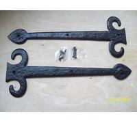 Ironmongery World Black Antique Iron Gothic Tudor Dummy Hinge Front