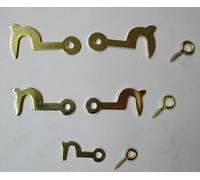 Ironmongery World® Brass Side Hook & Screw Eye Picture Frame Clasp Hooks Small Catch Jewellery Box (4 X 25MM Medium)