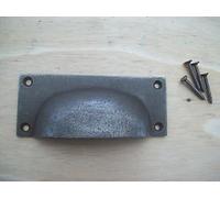 Ironmongery World Cast Iron Antique Rustic Cup Pull Handle Drawer Cupboard Cabinet Kitchen Handle