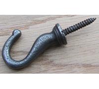 Ironmongery World Cast Iron Ceiling Plant Hanging Basket Cup Mug Hooks in 2 Sizes - Small Antique Rustic Iron