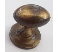 Ironmongery World®Cast Iron Decorative Fancy Kitchen Cabinet Cupboard Drawer Door Knobs Pull in 10 Types 2 Finishes - Code 18 Oval Knob - Antique Aged Brass Finish