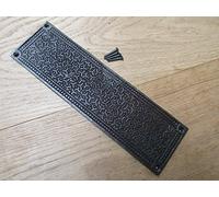 Ironmongery World Cast Iron Decorative Ornate Vintage Old Finger Plate (INCA)