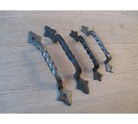 IRONMONGERY WORLD®CAST Iron Old Gothic Twisted Kitchen Cabinet Door Cupboard Drawer D Pull Handles (Antique Iron SMALL-145MM)