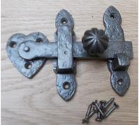 IRONMONGERY WORLD® CAST Iron Old Victorian Vintage Style Cupboard Door GATE Latch BAR Catch (Antique Iron Pumpkin KNOB Latch)