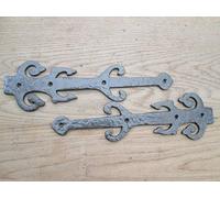 IRONMONGERY WORLD® CAST Iron Vintage Old Style False Dummy Hinge Fronts Doors Gates (305MM X 90MM Gothic)