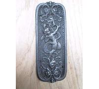 IRONMONGERY WORLD®Cherub - cast Iron Decorative Ornate Vintage Finger Plate Door Push Plate (Antique Rustic Iron)