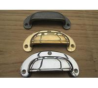 IRONMONGERY WORLD® Cup Shell Victorian Old Vintage Style Drawer Cupboard Cabinet Door Pull Handles (Silver)