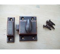 Ironmongery World Cupboard Cabinet Door Thumb Turn Thumbturn Catch Latch Lock in 3 Finishes - Antique/Bronze