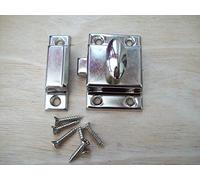 Ironmongery World Cupboard Cabinet Door Thumb Turn Thumbturn Catch Latch Lock in 3 Finishes - Chrome/Silver