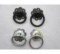 IRONMONGERY WORLD® Doors Gates Ring Pull Handles in Two Designs and Two FINISHES (Black Plain)