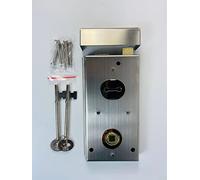 Ironmongery World Old Victorian Style Double Handed Flanged Rim Door Lock Latch 6" x 4" in 4 Finishes - Polished Chrome