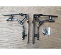 Ironmongery World Pair of Albion Vintage Old Victorian Scroll Shelf Brackets Bracket Cast Iron