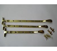 IRONMONGERY WORLD® Polished Brass Victorian Old Style Window Fittings 13 Options (10" INCH Casement Stay ARM)