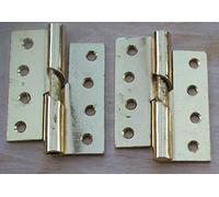 Ironmongery World Right Or Left 4" & 3" Polished Brass Steel Rising Door Butt...