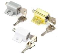 IRONMONGERY WORLD® Sliding Patio Door Window Additional Security Bolt Locking Catch Push Lock (White)