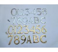 IRONMONGERY WORLD® Solid Brass House Door Numbers Numerals Alphabets Letters (8- Eight Polished Brass)