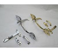 IRONMONGERY WORLD® Solid Brass Traditional Victorian Style Cottage Suffolk Thumb GATE Door Latch - Arrow Spear Leaf END (Polished Chrome)
