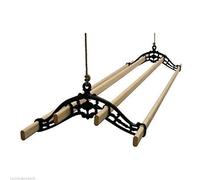 IRONMONGERY WORLD®Traditional Old Vintage Black Georgian/Edwardian Vintage Clothes Airer Dryer Kitchen Rack Ceiling Drier (2.10M- 7 Foot)