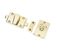 IRONMONGERY WORLD® Vacant, Engaged, Toilet, Bathroom Door Lock Indicator Bolt in 2 FINISHES (Polished Brass)
