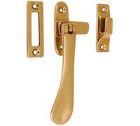 Ironmongery World Victorian Brass Casement Fastener Hook/Mortice 100mm