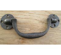Ironmongery World Vintage Old Style Cast Antique Iron Chest Box Lifting Locking Handle