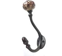 IronmongeryWorld® 4 x Cast Iron Coat Hook Ceramic Tip Retro Vintage Victorian Shabby Chic