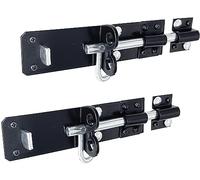 IRONTITE® 2 Pack Black Brenton Bolt Gate Bolt 150mm (6"), Ideal Door Bolt Lock for Gates, Sheds, Barns etc. Heavy Duty Gate Lock Bolts. Garden Gate Bolts for Wooden Gates Including Fixings.