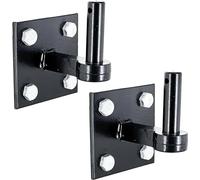 IRONTITE® 2 Pack Heavy Duty Gate Hinges, 19mm Gate Hooks On Plate, to Suit Driveway and Farm Gates. Black Gate Hinges Heavy Duty. 100mm (4") Square Plate.