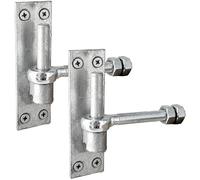 IRONTITE® 2 Pack Heavy Duty Gate Hinges with 12mm Pin and 12mm Gate Eye Bolts, to Suit Wrought Iron Gates and Wooden Gates. Black Gate Hinges Hook On Plate Hinge Pins.