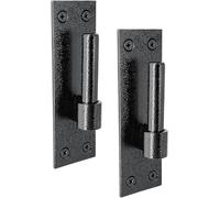 IRONTITE® 2 Pack Heavy Duty Gate Hinges with 16mm Pin and 16mm Eye Bolts, to Suit Wrought Iron Gates and Wooden Gates. Black Gate Hinges Hook On Plate Hinge Pins.