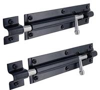 IRONTITE® 2 Pack Tower Bolt Black, Gate Bolts for Wooden Gates, Slide Bolt, Black Door Lock Bolt, Sliding Bolt Lock Or Garden Gate Bolt. 150mm (6”)